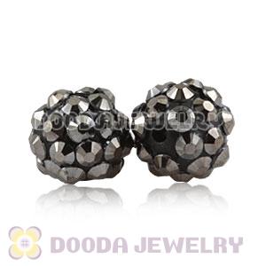 10mm Basketball Wives Grey Resin Earring Beads Wholesale 