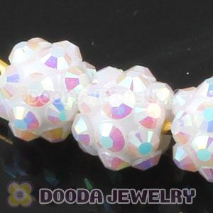 8mm Basketball Wives White Resin Earring Beads Wholesale 