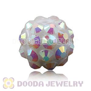 10mm Basketball Wives White Resin Earring Beads Wholesale 