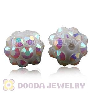 8mm Basketball Wives White Resin Earring Beads Wholesale 