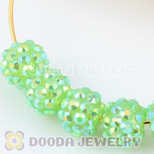 10mm Basketball Wives Green Resin Earring Beads Wholesale 
