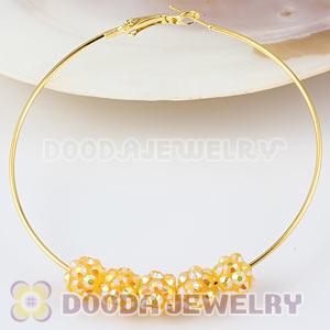8mm Yellow Rhinestone Basketball Wives Resin Pave Beads Wholesale 