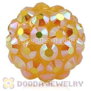 12mm Rhinestone Basketball Wives Yellow Resin Pave Beads Wholesale 