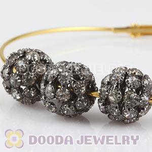14mm Alloy Black Basketball Wives Crystal Beads Wholesale 