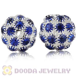 16mm Alloy Basketball Wives Blue Crystal Beads Wholesale 