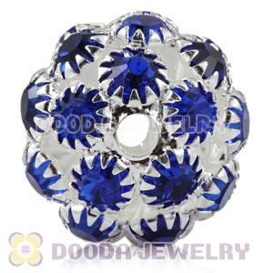 16mm Alloy Basketball Wives Blue Crystal Beads Wholesale 