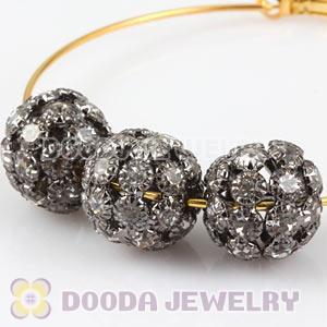 16mm Alloy Black Basketball Wives Crystal Beads Wholesale 