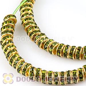 70mm Green Basketball Wives Crystal Spacer Hoop Earrings Wholesale 