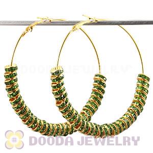 70mm Basketball Wives Crystal Spacer Hoop Earrings Wholesale 