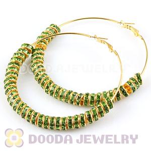 70mm Basketball Wives Crystal Spacer Hoop Earrings Wholesale 