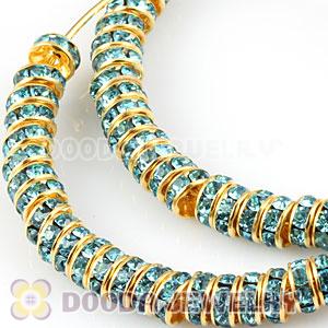70mm Gold Basketball Wives Crystal Spacer Hoop Earrings Wholesale 