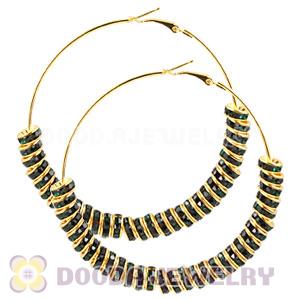 70mm Basketball Wives Crystal Spacer Hoop Earrings Wholesale 