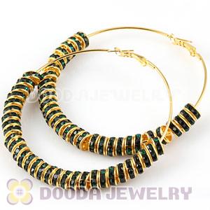 70mm Basketball Wives Crystal Spacer Hoop Earrings Wholesale 