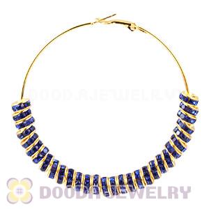 70mm Basketball Wives Crystal Spacer Hoop Earrings Wholesale 