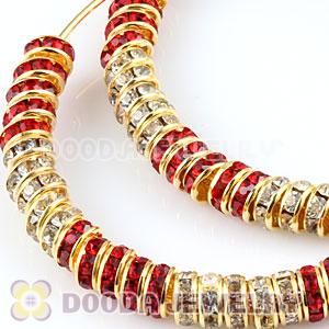 70mm Gold Basketball Wives Crystal Spacer Hoop Earrings Wholesale 