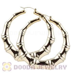 Wholesale 80mm Gold Basketball Wives Bamboo Hoop Earrings 