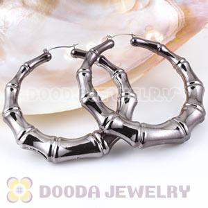 Wholesale Bamboo Earrings 80mm Black Hoop Earrings