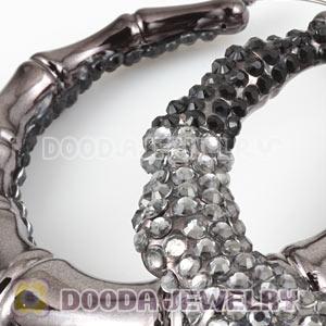 Cheap 80mm Basketball Wives Bamboo Crystal Hoop Earrings Wholesale