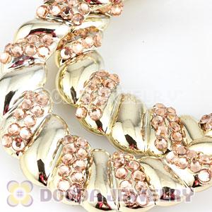 Cheap 60mm Gold Basketball Wives Bamboo Crystal Hoop Earrings Wholesale