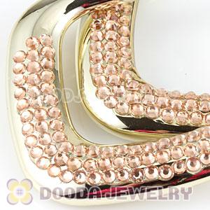 Cheap 60×60mm Gold Basketball Wives Bamboo Crystal Hoop Earrings Wholesale
