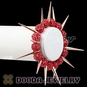 Basketball Wives Bracelets With 12mm Red Resin Beads And Spike Beads