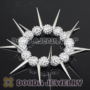 12mm Silver Resin Beads Basketball Wives Inspired Spike Bracelets Wholesale