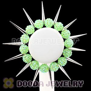 12mm Green Resin Beads Basketball Wives Inspired Spike Bracelets Wholesale