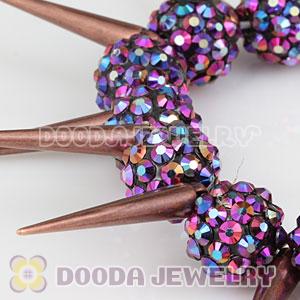 12mm Purple Resin Beads Basketball Wives Inspired Spike Bracelets Wholesale