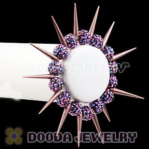 12mm Purple Resin Beads Basketball Wives Inspired Spike Bracelets Wholesale