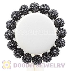 12mm Black Resin Beads Basketball Wives Bracelet Wholesale