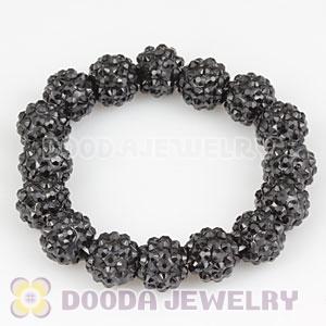 12mm Black Resin Beads Basketball Wives Bracelet Wholesale