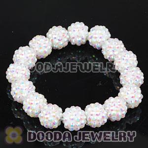 12mm White Resin Beads Basketball Wives Bracelets Wholesale