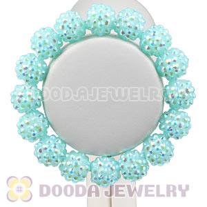12mm Cyan Resin Beads Basketball Wives Bracelet Wholesale