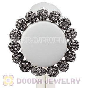 14mm Black Rhinestone Basketball Wives Bracelets With Skull Wholesale