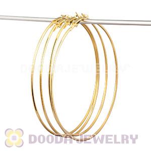 80mm Gold Plated Basketball Wives Plain Hoop Earrings Wholesale
