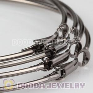 80mm Gun Black Plated Basketball Wives Plain Hoop Earrings Wholesale