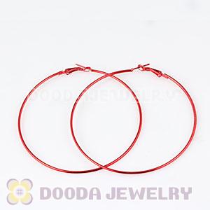 80mm Plated Red Basketball Wives Plain Hoop Earrings Wholesale