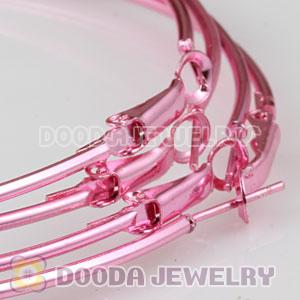 80mm Plated Pink Basketball Wives Plain Hoop Earrings Wholesale