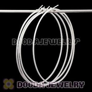 80mm Plated White Basketball Wives Plain Hoop Earrings Wholesale