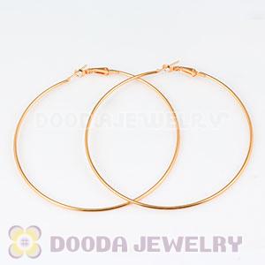 80mm Plated Yellow Basketball Wives Plain Hoop Earrings Wholesale