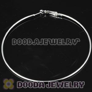 90mm Silver Plated Basketball Wives Plain Hoop Earrings Wholesale