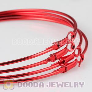 90mm Red Plated Basketball Wives Plain Hoop Earrings Wholesale