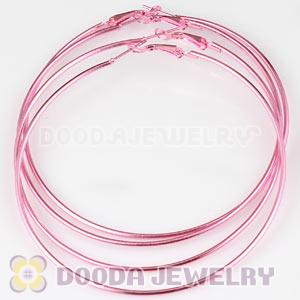 90mm Pink Plated Basketball Wives Plain Hoop Earrings Wholesale