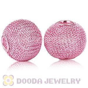 25mm Basketball Wives Wire Pink Mesh Balls Beads Wholesale 