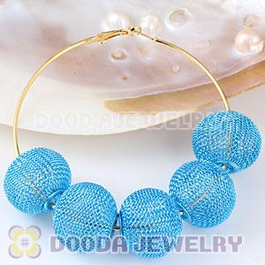 25mm Basketball Wives Wire Blue Mesh Balls Beads Wholesale 