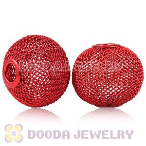 25mm Red Basketball Wives Wire Mesh Balls Beads Wholesale 