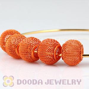 14mm Basketball Wives Orange Mesh Beads For Hoop Earrings Wholesale 