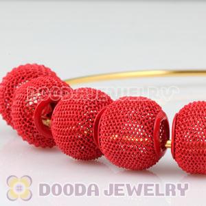 14mm Basketball Wives Red Mesh Beads For Hoop Earrings Wholesale 