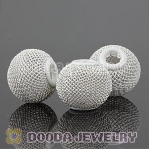 16mm Basketball Wives White Mesh Beads For Hoop Earrings Wholesale 