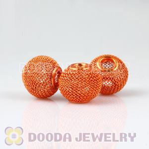16mm Basketball Wives Orange Mesh Beads For Hoop Earrings Wholesale 